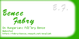 bence fabry business card